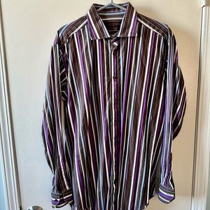 Etro Brown Striped Dress Shirt